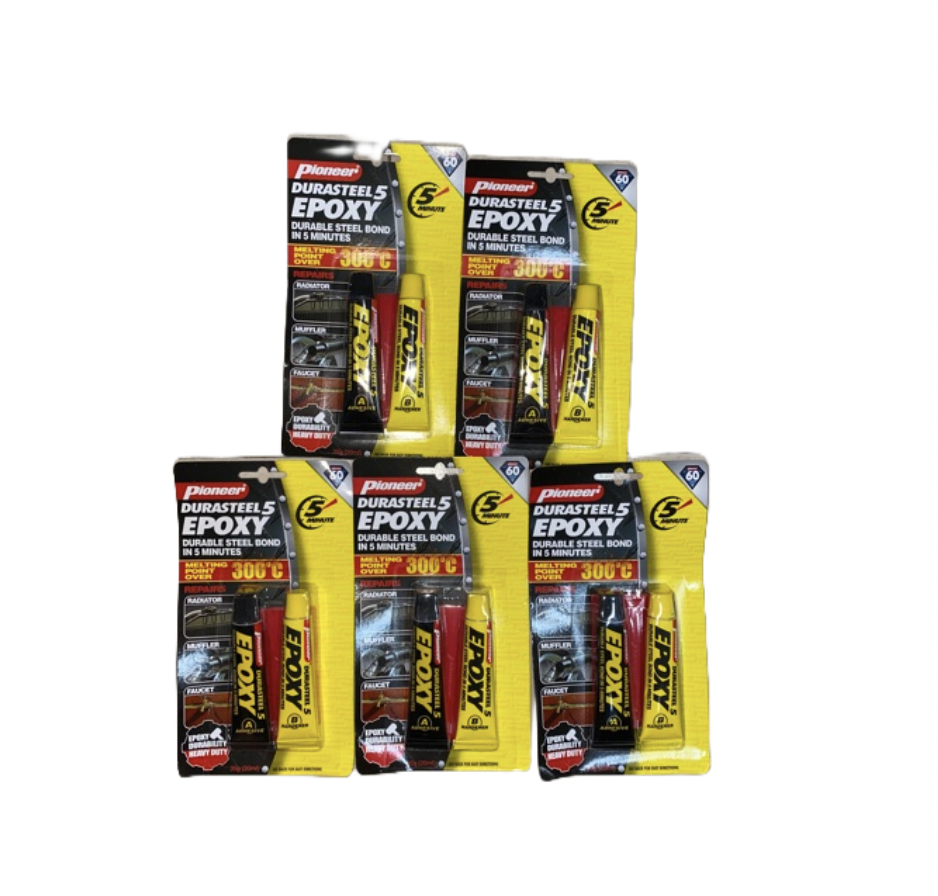 Keo AB trộn chịu nhiệt cao 300 độ C Pioneer Durasteel 5 Epoxy 35g Made in Phillipines