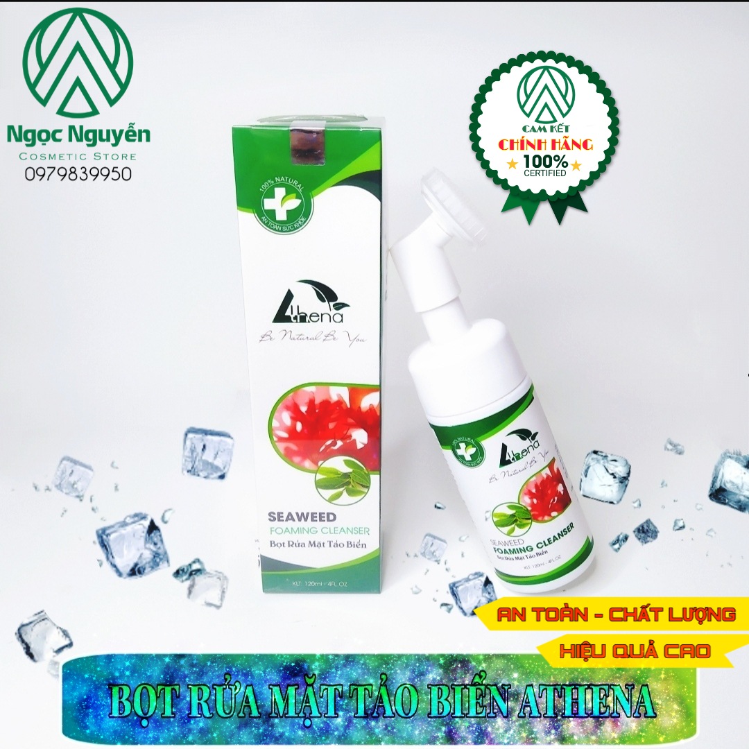 Bọt rửa mặt tảo biển athena sạch sâu loại bỏ bã nhờn, kiềm dầu tốt