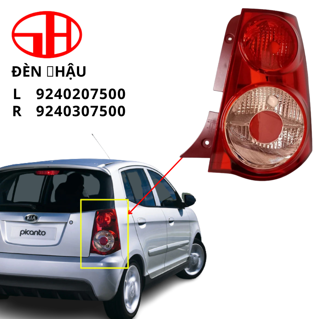 Đèn hậu ô tô morning kia 2008 - 2010