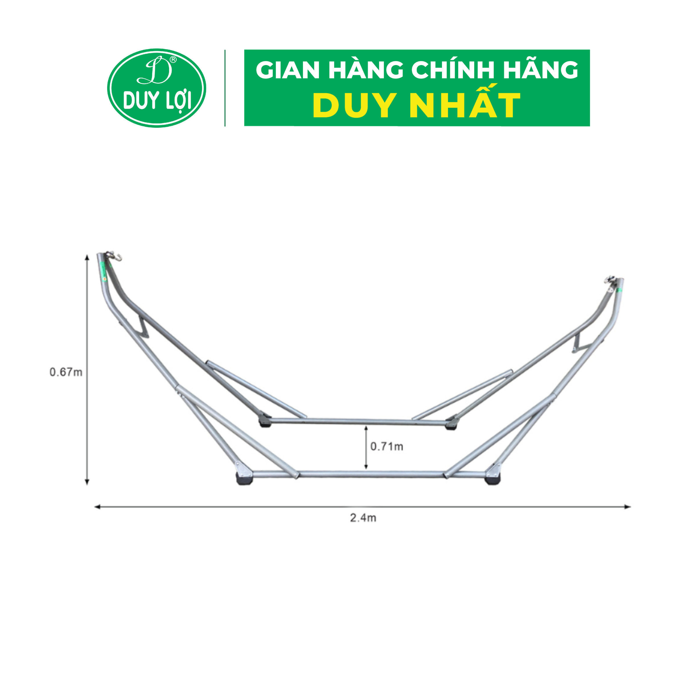 Khung võng thép duy lợi cỡ nhỏ - tặng 10 móc áo kép nhựa cao cấp duy lợi