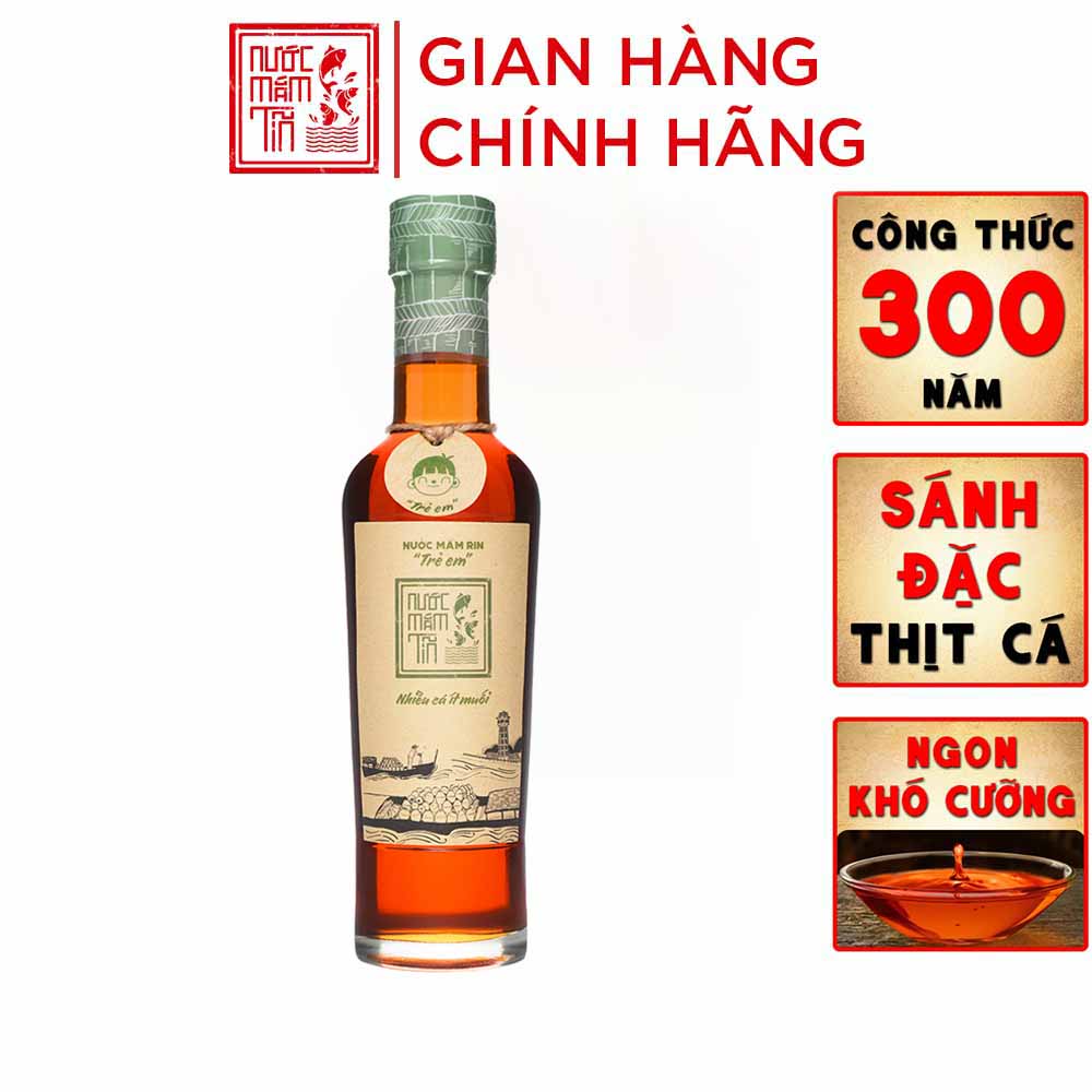 [ Nhiều cá - ÍT MUỐI] Nước mắm Tĩn Trẻ Em nhãn xanh độ đạm 42N chai thủy tinh 250ml nguyên chất truyền thống sạch không chất bảo quản