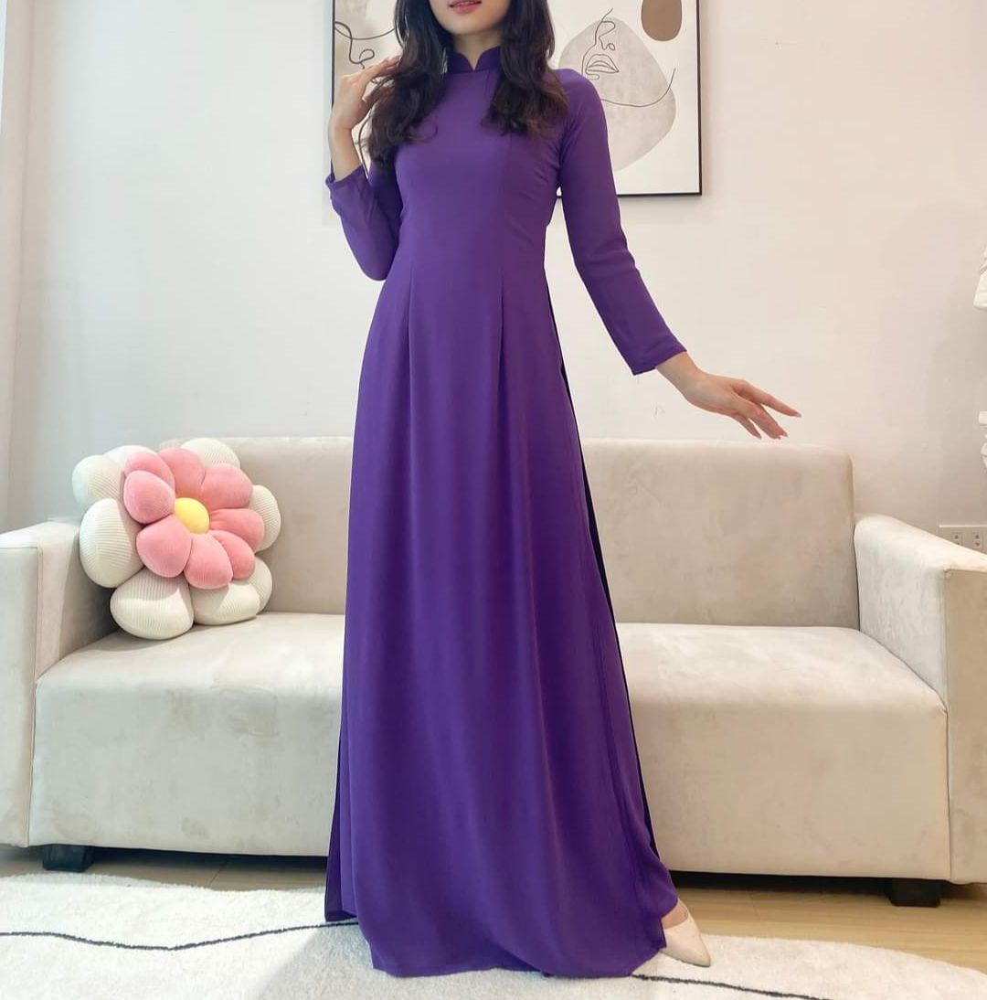 Áo dài trơn chất lụa cao cấp 2 tà đủ màu sắc - Áo dài Thúy Linh