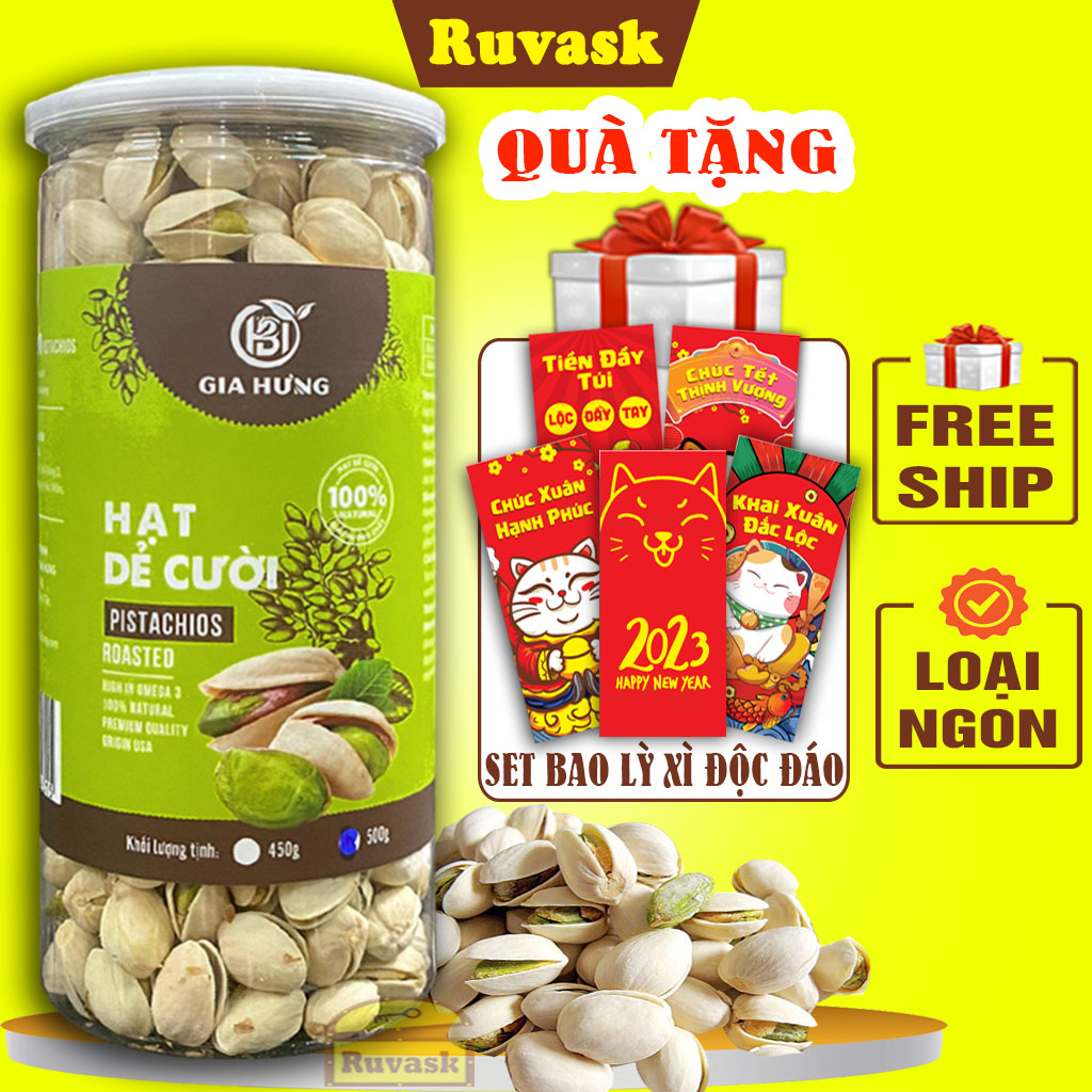 Hạt Dẻ Cười Tách Vỏ Gia Hưng 500Gr - Đồ Ăn Vặt Tết 2023/ Quà Tết / Hạt Dẻ Rang Sẵn/ Hạt Dẻ Cười/ Mứt Trái Cây - Bánh Kẹo Tết Ruvask