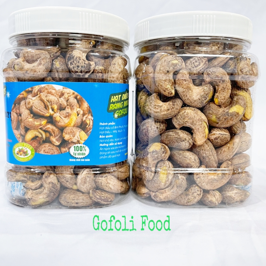 Hạt điều rang muối xuất khẩu Gofoli, 500g size to, loại 1 xuất khẩu, 100 hạt bị hỏng tối đa 2 hạt, điều giòn, thơm, ngon, size to/ Premium salted roasted cashew nuts, export quality