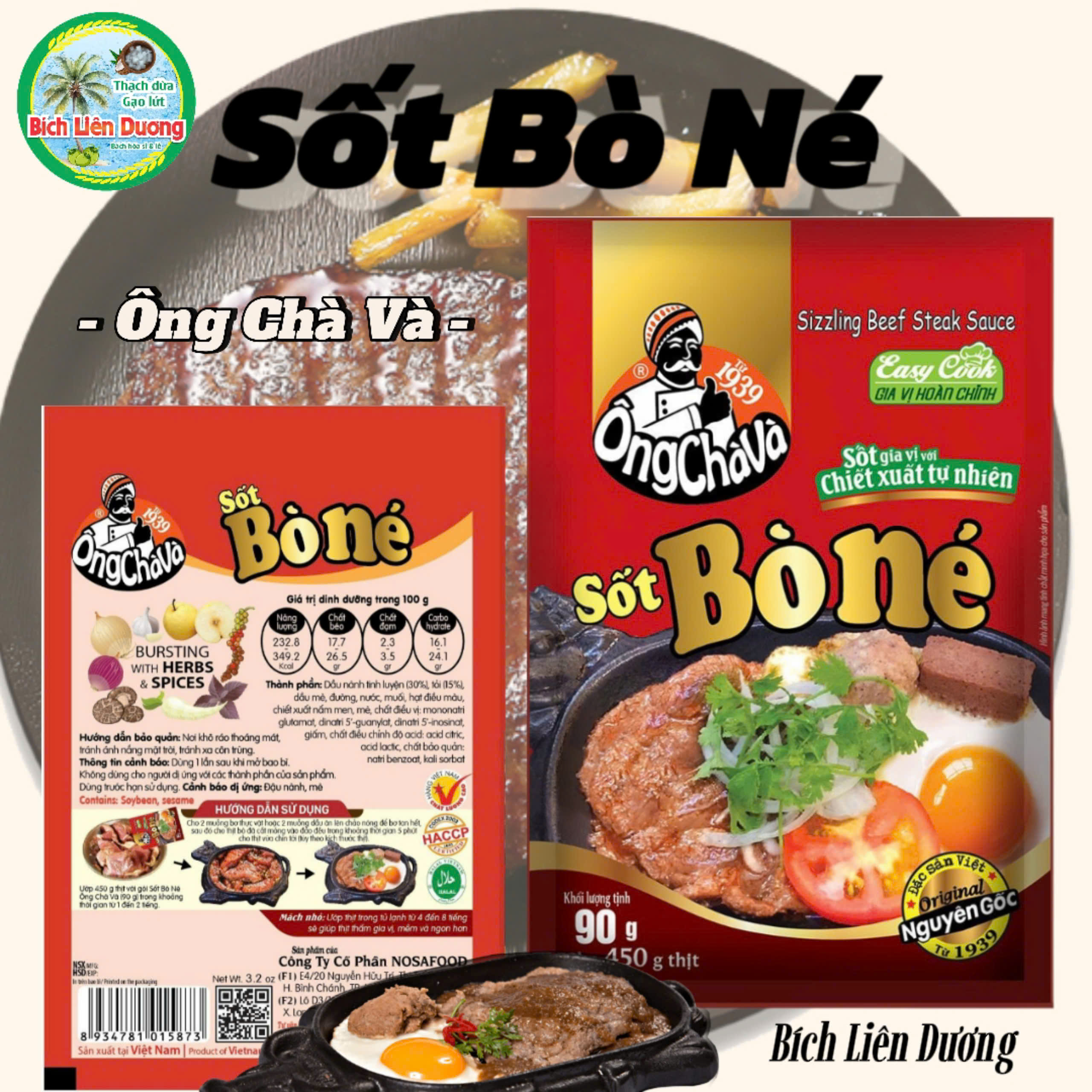 [GÓI 90GR] SỐT BÒ NÉ ÔNG CHÀ VÀ
