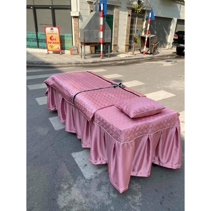 Ga/ Drap giường spa, phun xăm, nail mi chất phi lụa chần bông cực sang chảnh