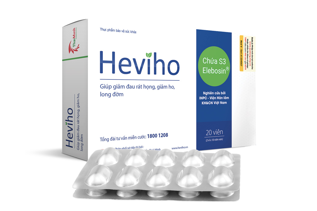 Viên uống giảm ho long đờm heviho 20 viên