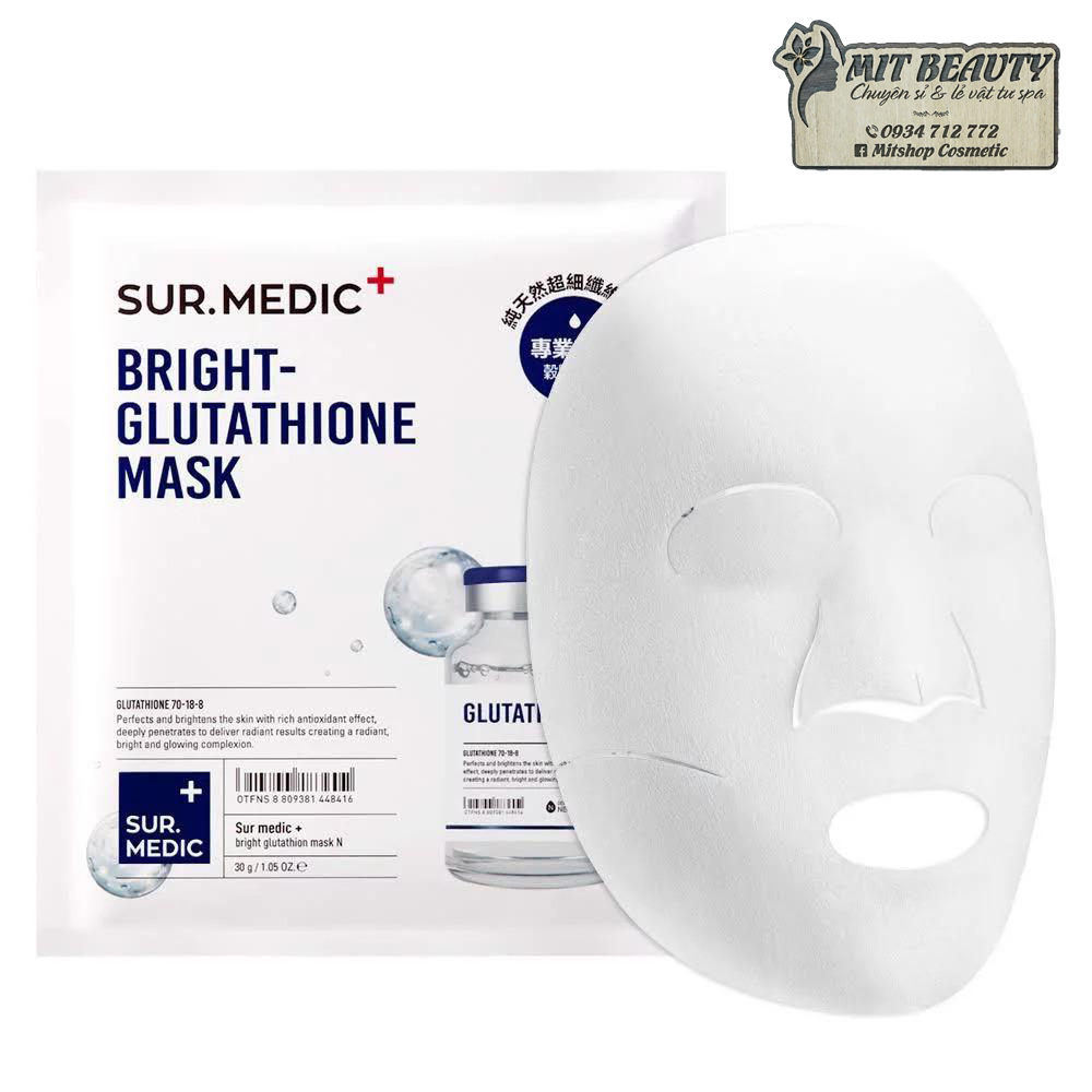 [HCM]hộp 10 miếng Mặt Nạ Trắng Da Sur.Medic Sur Medic  Bright Glutathione Mask Neogen CÓ TEM