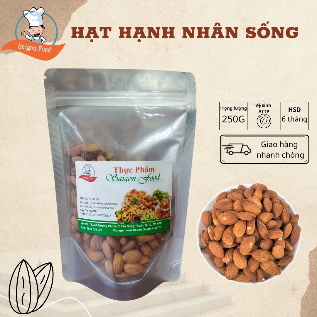 Hạnh nhân sống- nhập khẩu úc saigonfood 500g