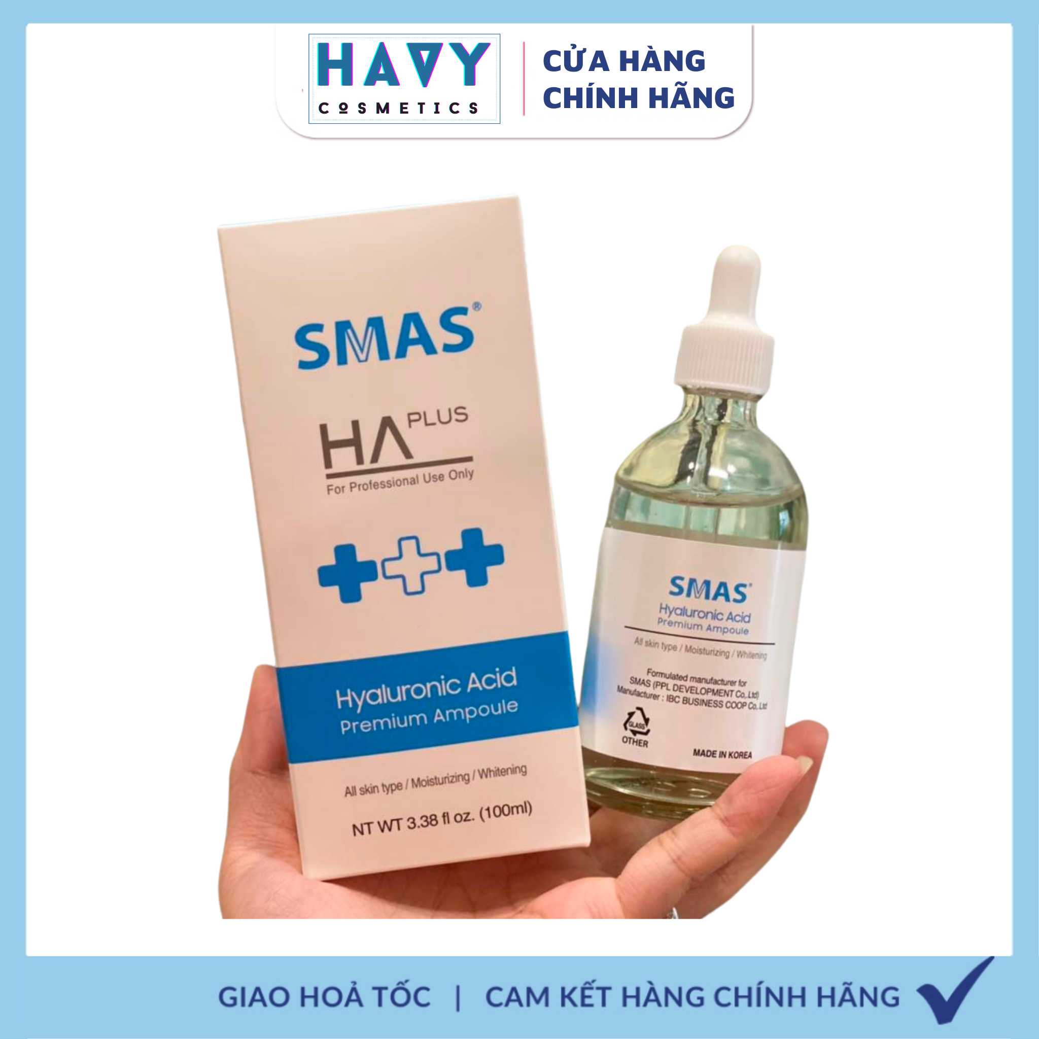 Serum dưỡng ẩm sáng da ha plus smas 100ml