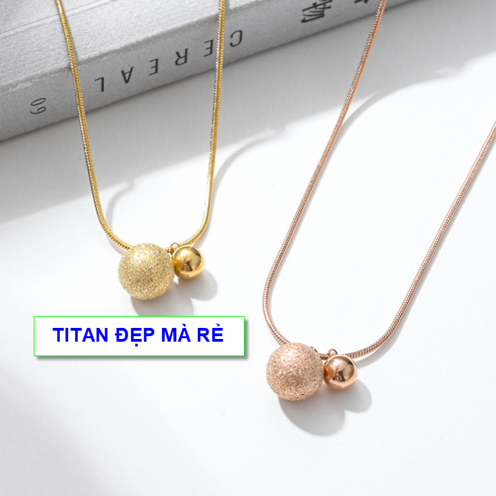 [HCM]Dây chuyền vàng sợi mì titan mặt cute cho nữ - Hàng chuẩn titan màu sắc bóng đẹp - Cam kết 1 đổi 1 nếu gỉ sét