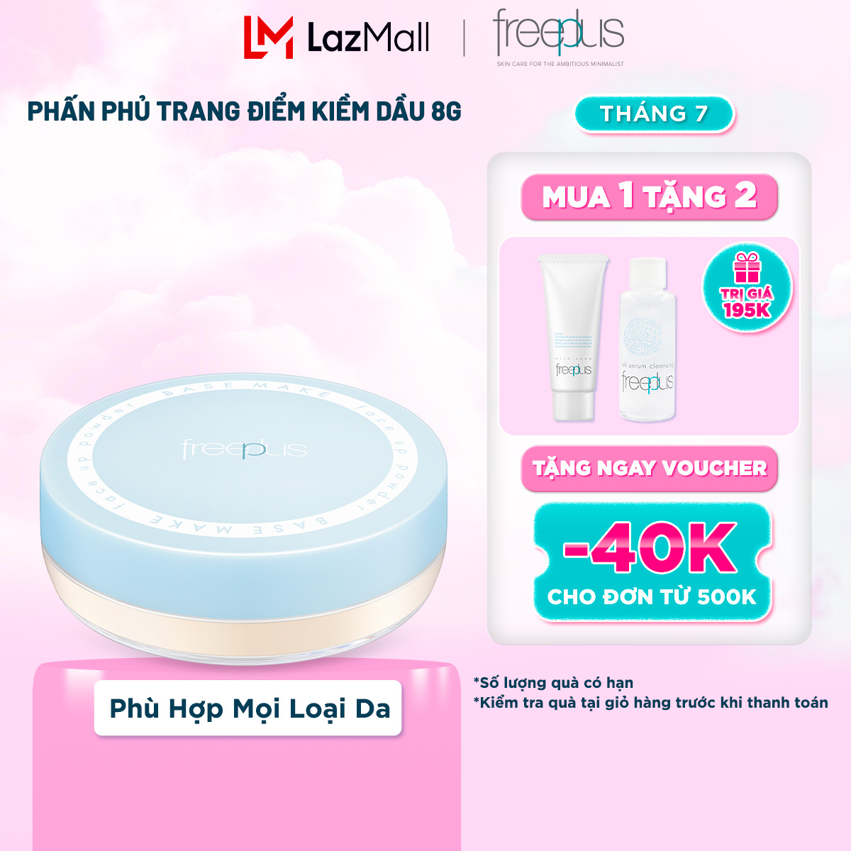 Phấn Phủ Trang Điểm Kiềm Dầu Freeplus 8g