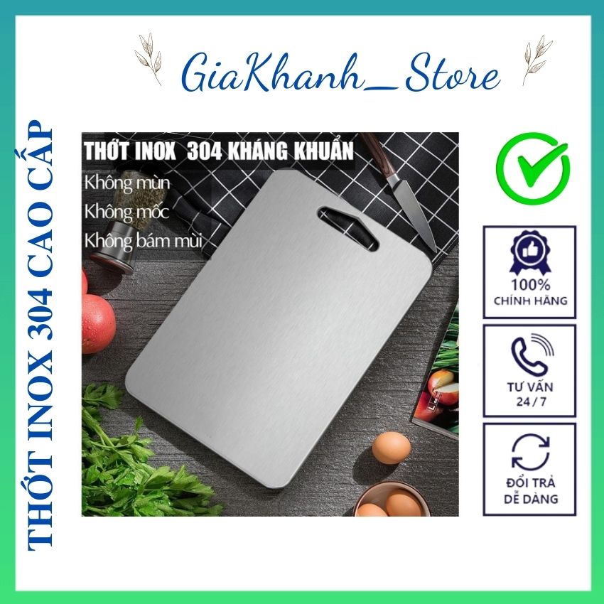 Thớt inox 304 kháng khuẩn , thớt cường lực chống ẩm mốc, không han gỉ, không mùn thớt