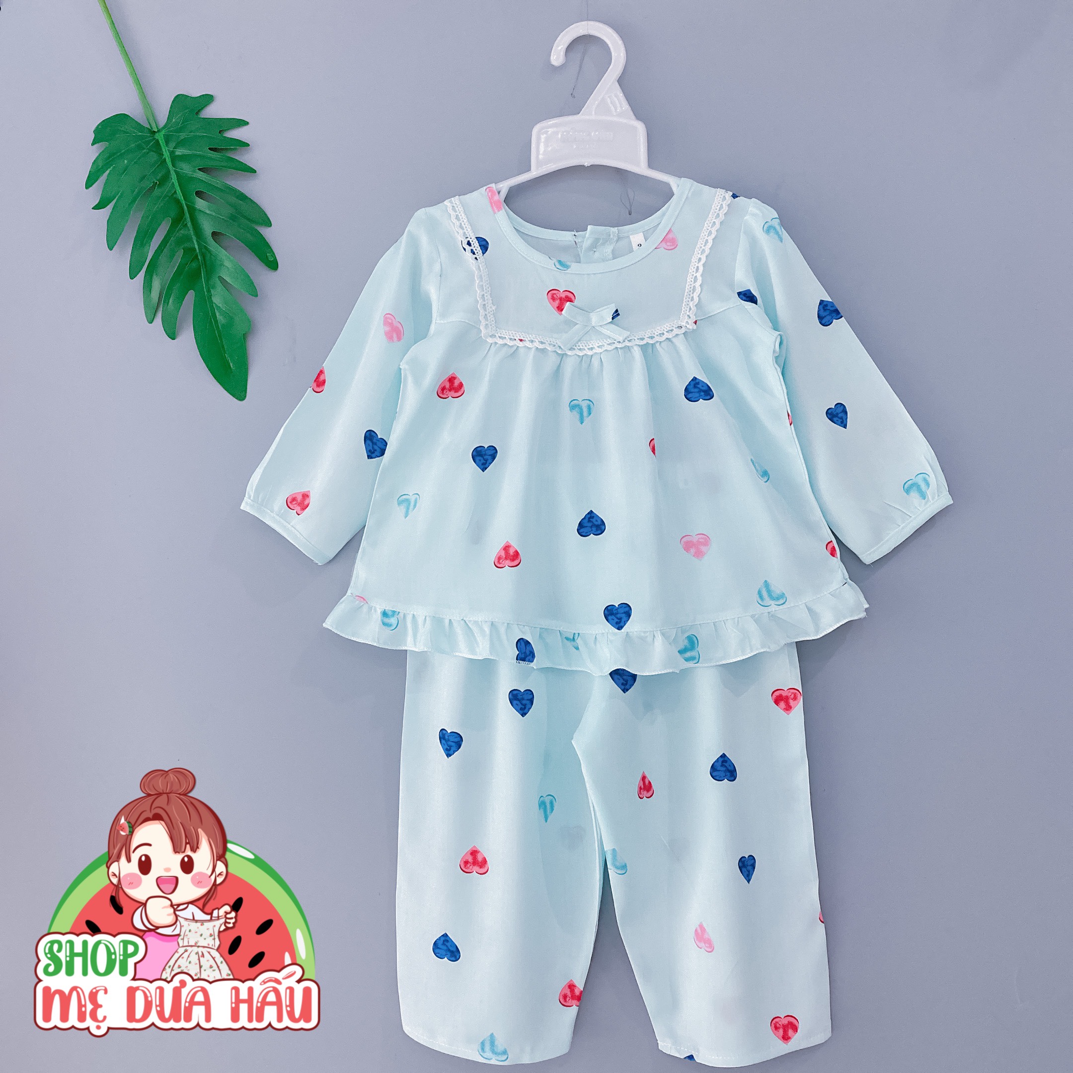 Bộ tole, lanh tiểu thư tay dài bé gái 8-32kg shop mẹ dưa hấu - bộ đồ bộ bé gái chất vải tole, lanh 2 da
