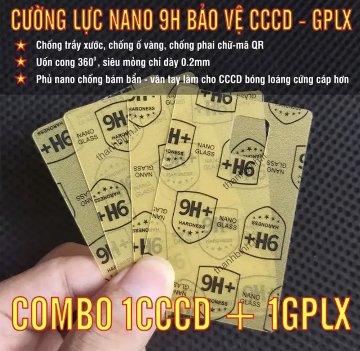 Miếng Dán CCCD ,Bằng Lái Xe và Thẻ Từ Chung Cư ,miếng dán cường lực chống trầy trước , chống ướt công dân ,cường lực 9H+