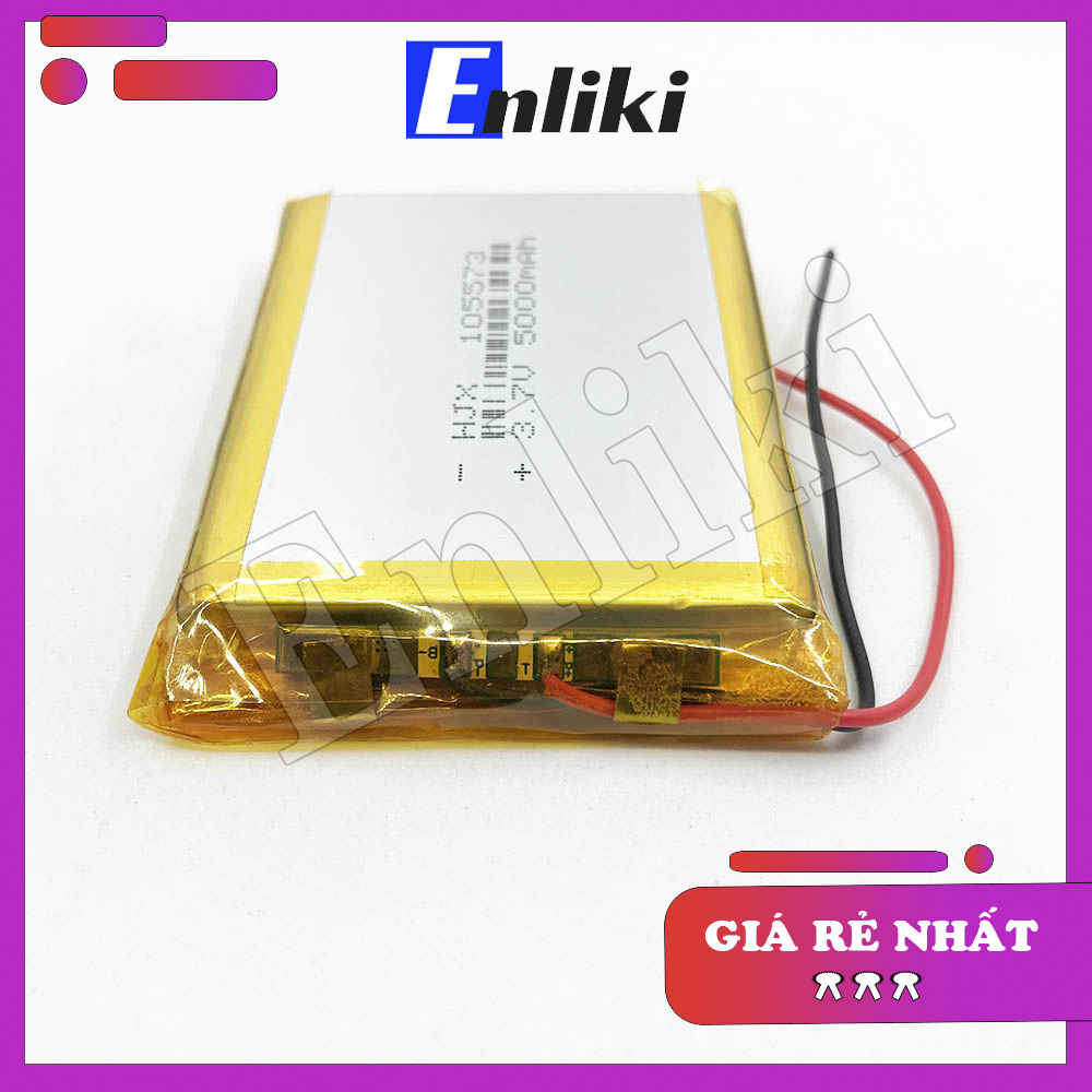 Pin Lipo Polymer 3.7V 5000mAh 9.5x55x65mm (Có Mạch Bảo Vệ)