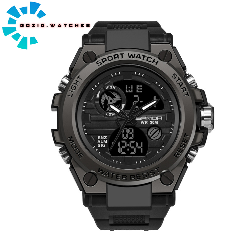 Đồng hồ thể thao nam Sanda dây khớp nhựa vòng cung SD01-SHOP NGỌC HUYỀN