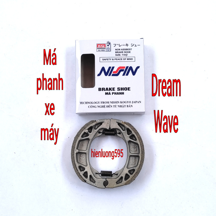Bố thắng, Má phanh đùm xe máy Dream, Wave hãng Nissin