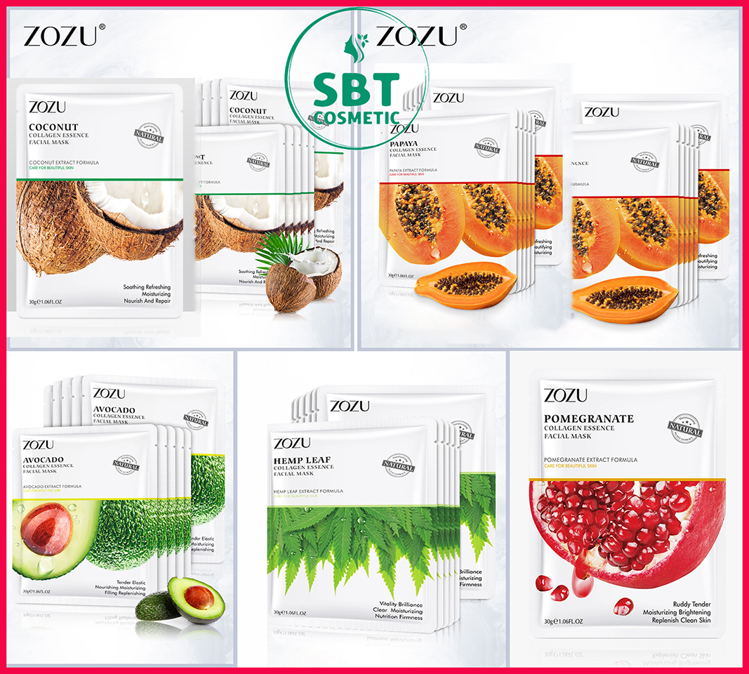 [ZOZU] Combo 10 Miếng Mặt Nạ Dưỡng Da Trái Cây Giàu Tinh Chất Collagen Zozu 30 ML-Cấp Ẩm, Mịn Da, Trắng Da