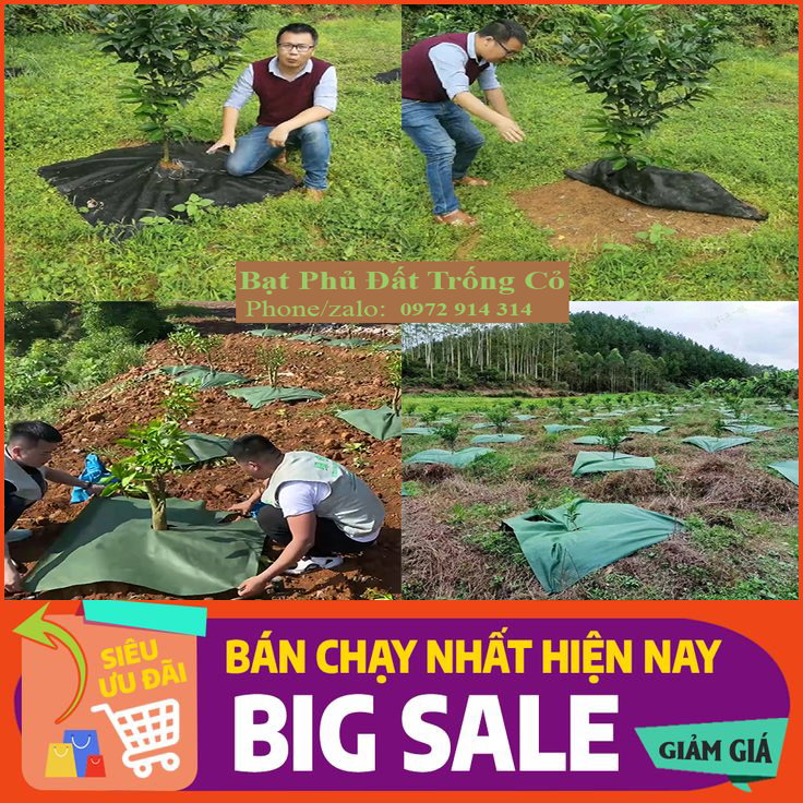 Bạt phủ gốc cây, bạt phủ diệt cỏ chống sói mòn đất, kích thước vuông 0,8m, 1m, 1m2, thấm hút 1 chiều công nghệ nhật bản