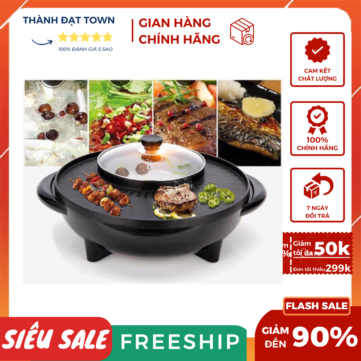 Bếp Lẩu Nướng Đa Năng - Bếp lẩu nướng 2 trong 1 tiện lợi