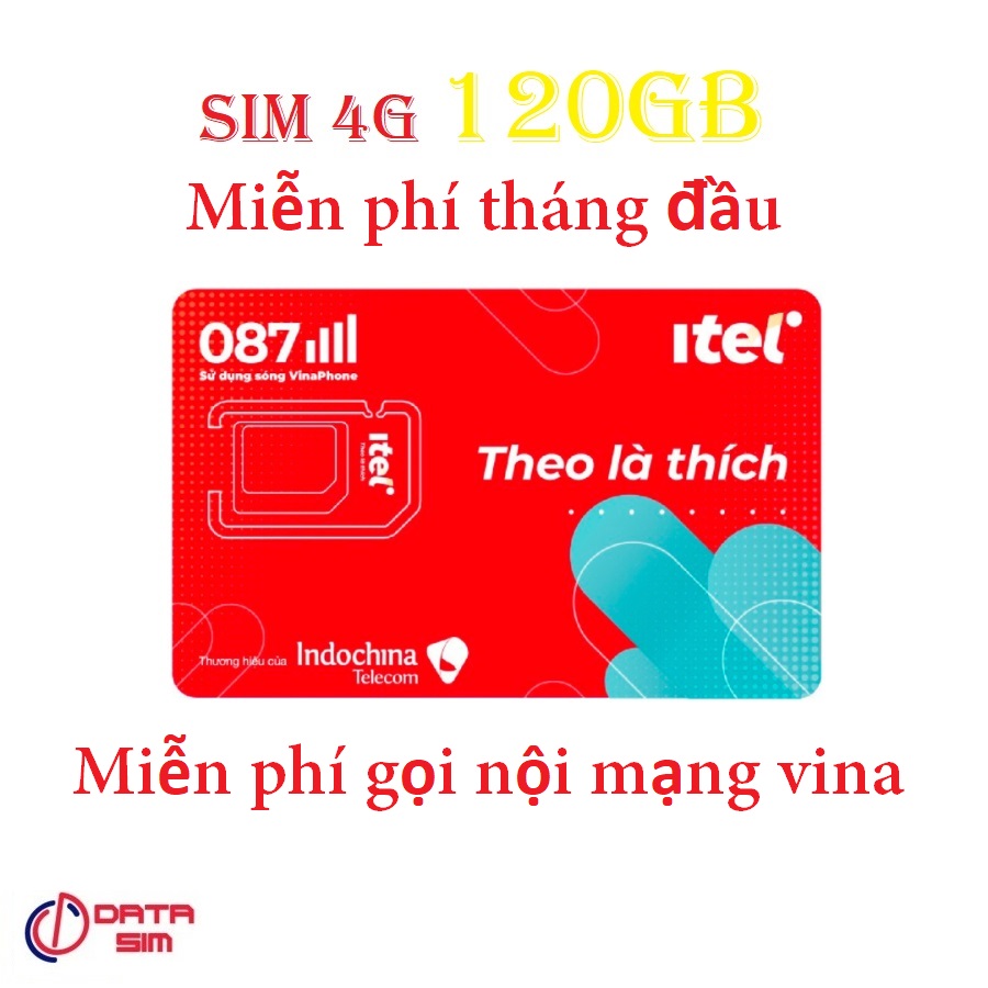 FREESHIP - CHƯA KÍCH HOẠT Sim 4G itelecom 120GB gọi vina miễn phí sử dụng toàn quốc tặng kèm que lấy sim