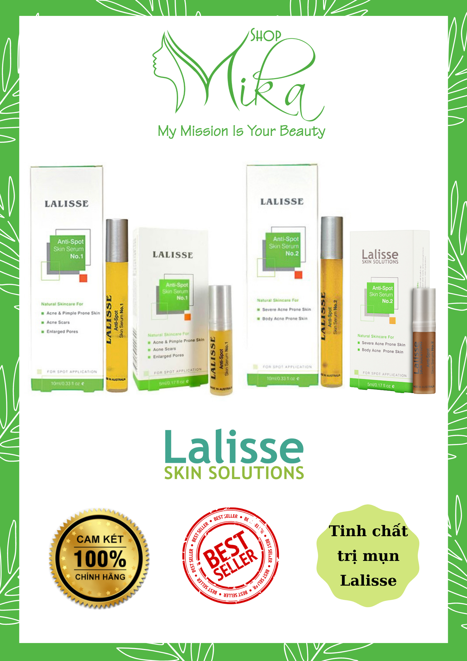 [HCM]Tinh chất cho da mụn Lalisse Úc