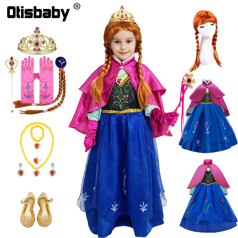 Váy Cosplay Trẻ Em Elsa Anna Frozen Váy Đầm Anna Elsa Cho Bé Gái  Disney   Aliexpress  Lazadavn