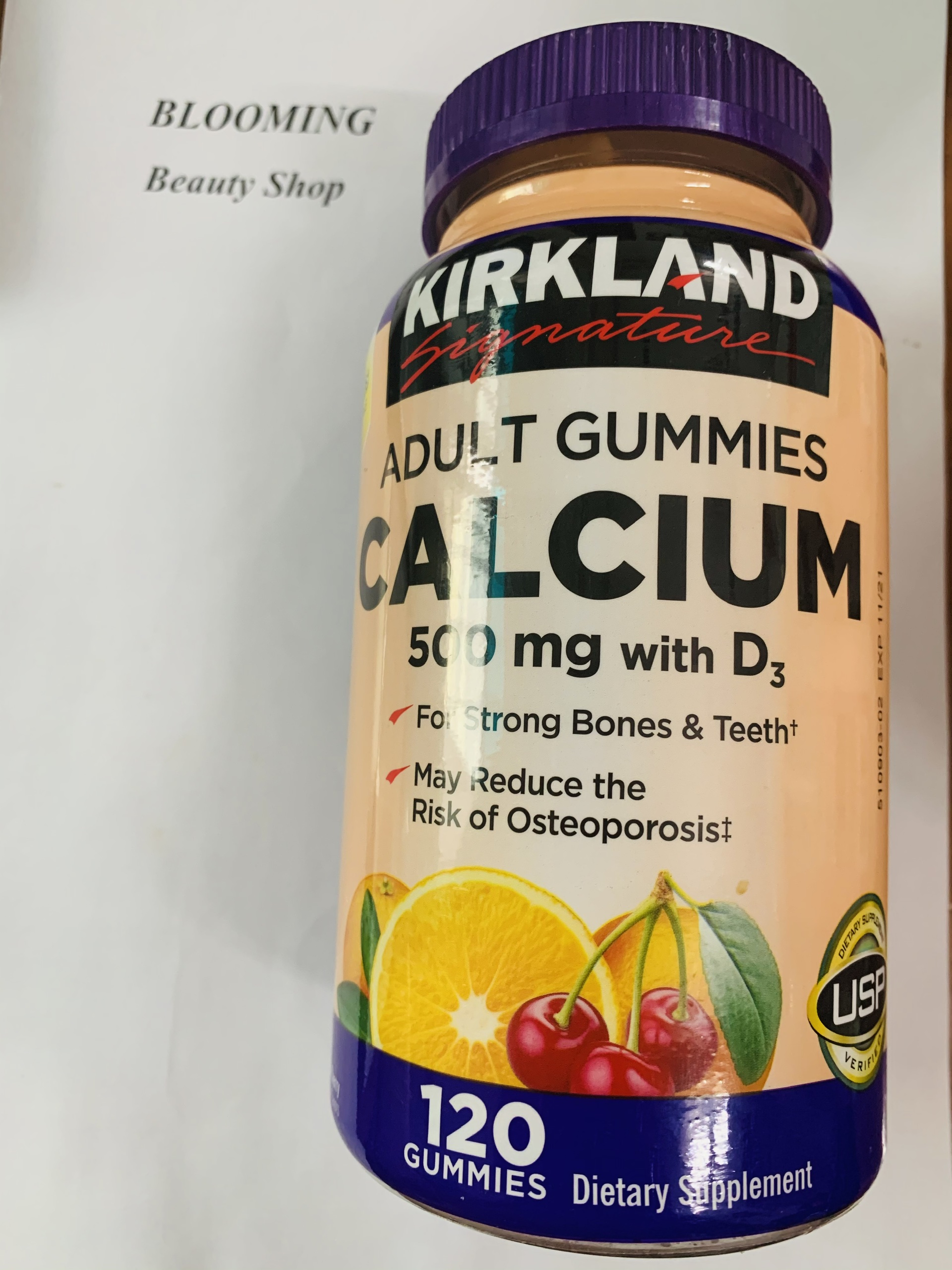 [HCM]Kẹo dẻo bổ sung canxi Kirkland Signature Calcium 500 mg with D3 120v