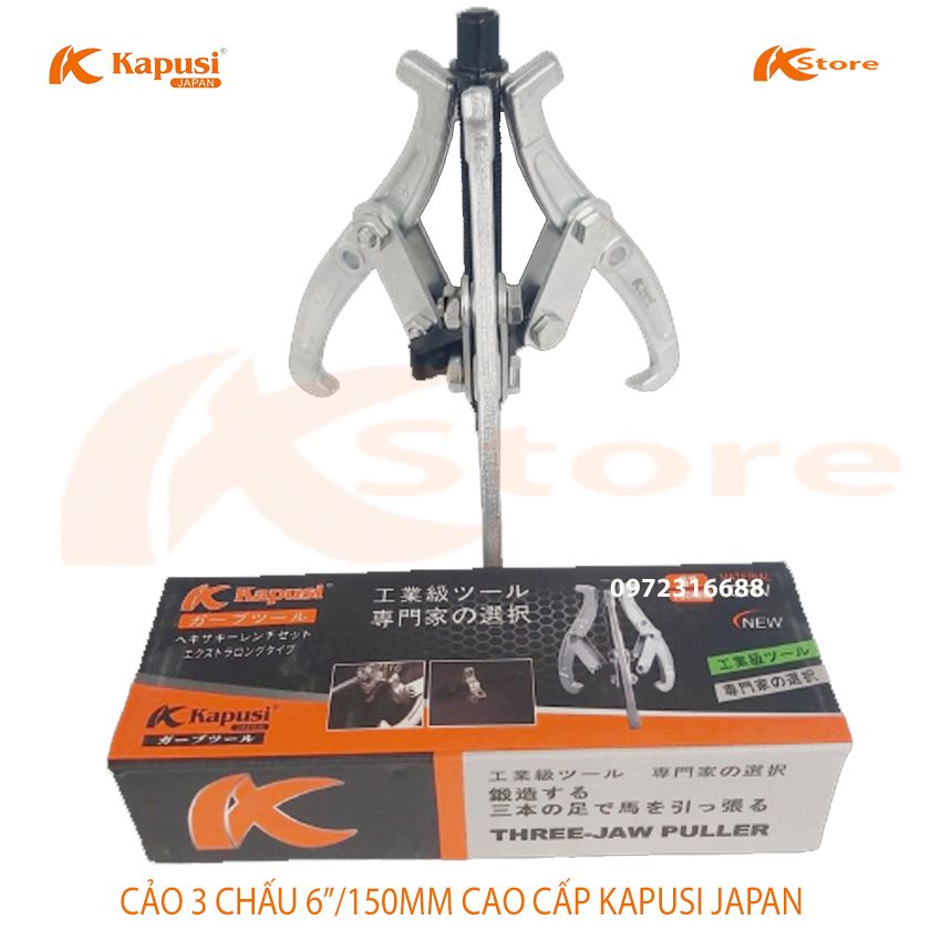 Cảo 3 chấu 150mm/6in cao cấp kapusi japan - cảo 3 chân tiêu chuẩn nhật bản