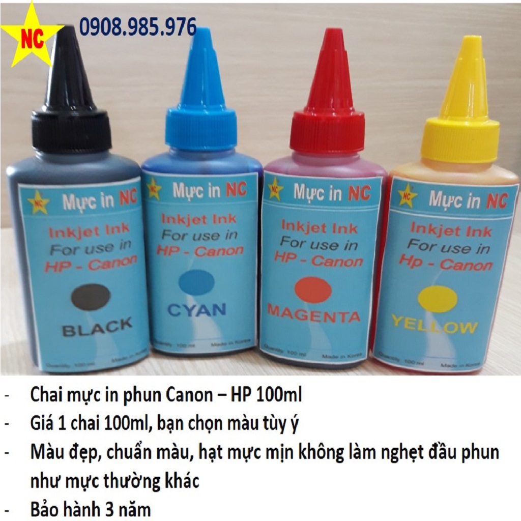 Mực máy in phun màu Canon Pixma G1010, ip 2700, ix 6770, g2010, e 560, ix 6860, g3010. Chai mực in phun màu Canon