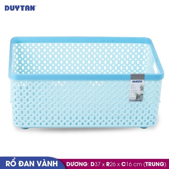 Rổ đan vành trung nhựa DUY TÂN Matsu (37 x 26 x 16 cm) - 12156 - Giao màu ngẫu nhiên