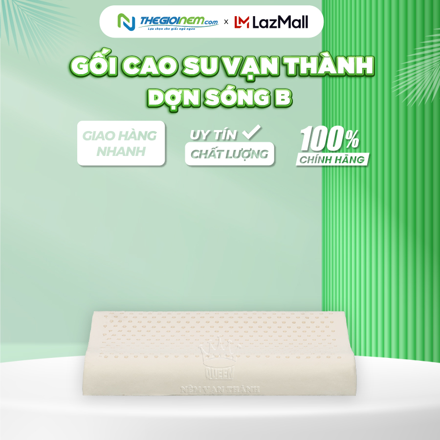 Gối nằm dợn sóng cao su thiên nhiên vạn thành 33x51x8.5cm