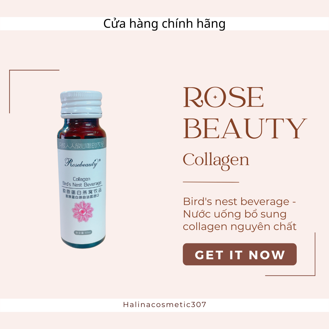 Nước Uống Collagen Yến Rose Beauty, Trẻ Hóa Da, Giúp Da Căng Mịn Sáng Bóng, Tươi Trẻ, Mịn Màng