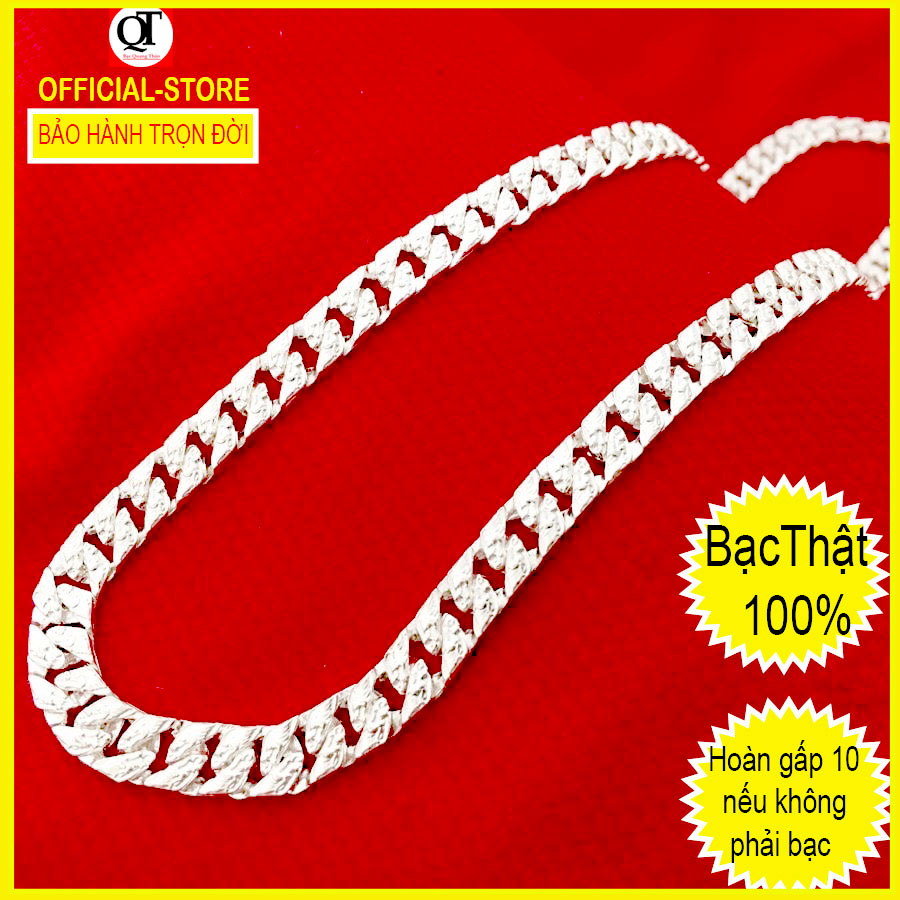 Dây chuyền nam  Bạc Quang Thản, vòng cổ nam bạc mắt đơn đúc đặc bản dẹp chất liệu bạc không xi mạ, trọng lượng nhiều phân loại khác nhau độ dài 50cm, phong cách nam tính, lịch lãm – QTVNA29