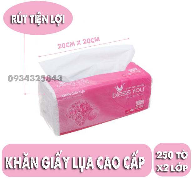 Gói 250 tờ giấy lụa cao cấp Bless you - giấy 2 lớp