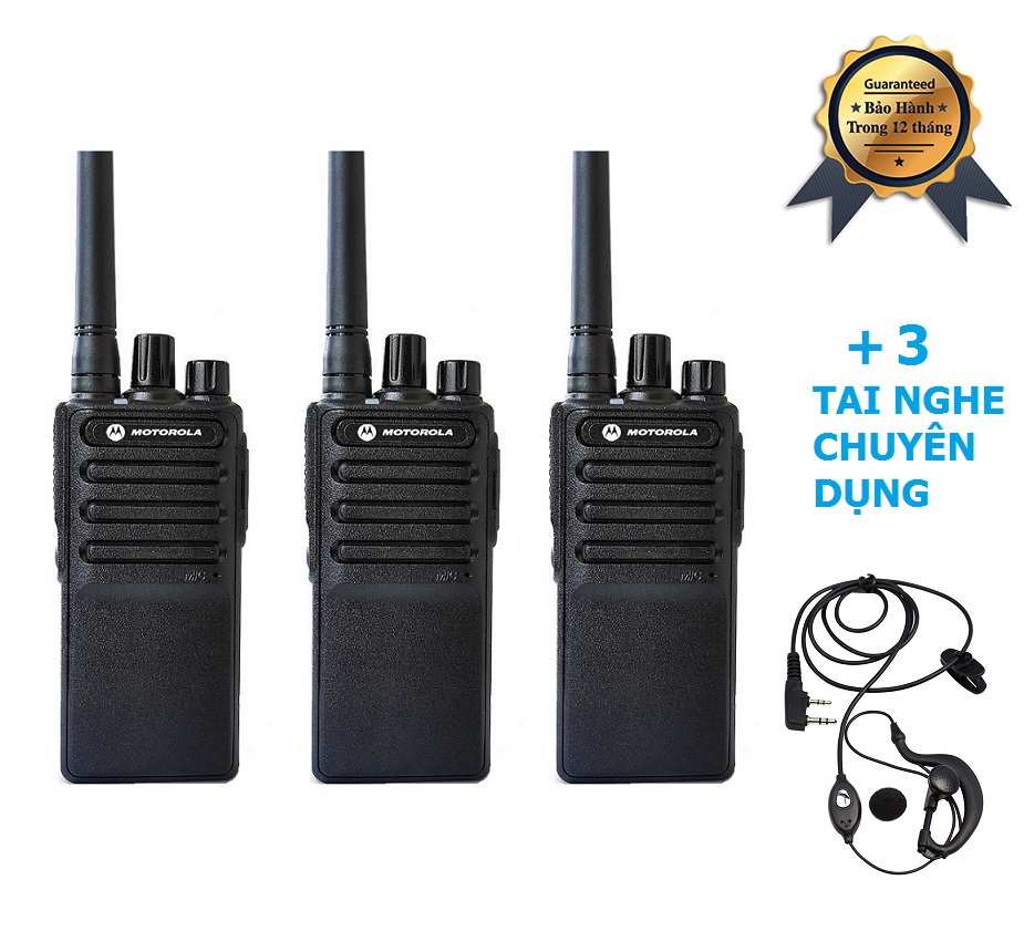 Bộ 3 Bộ Đàm Motorola CP6688 + 3 Tai Nghe Chuyên Dụng