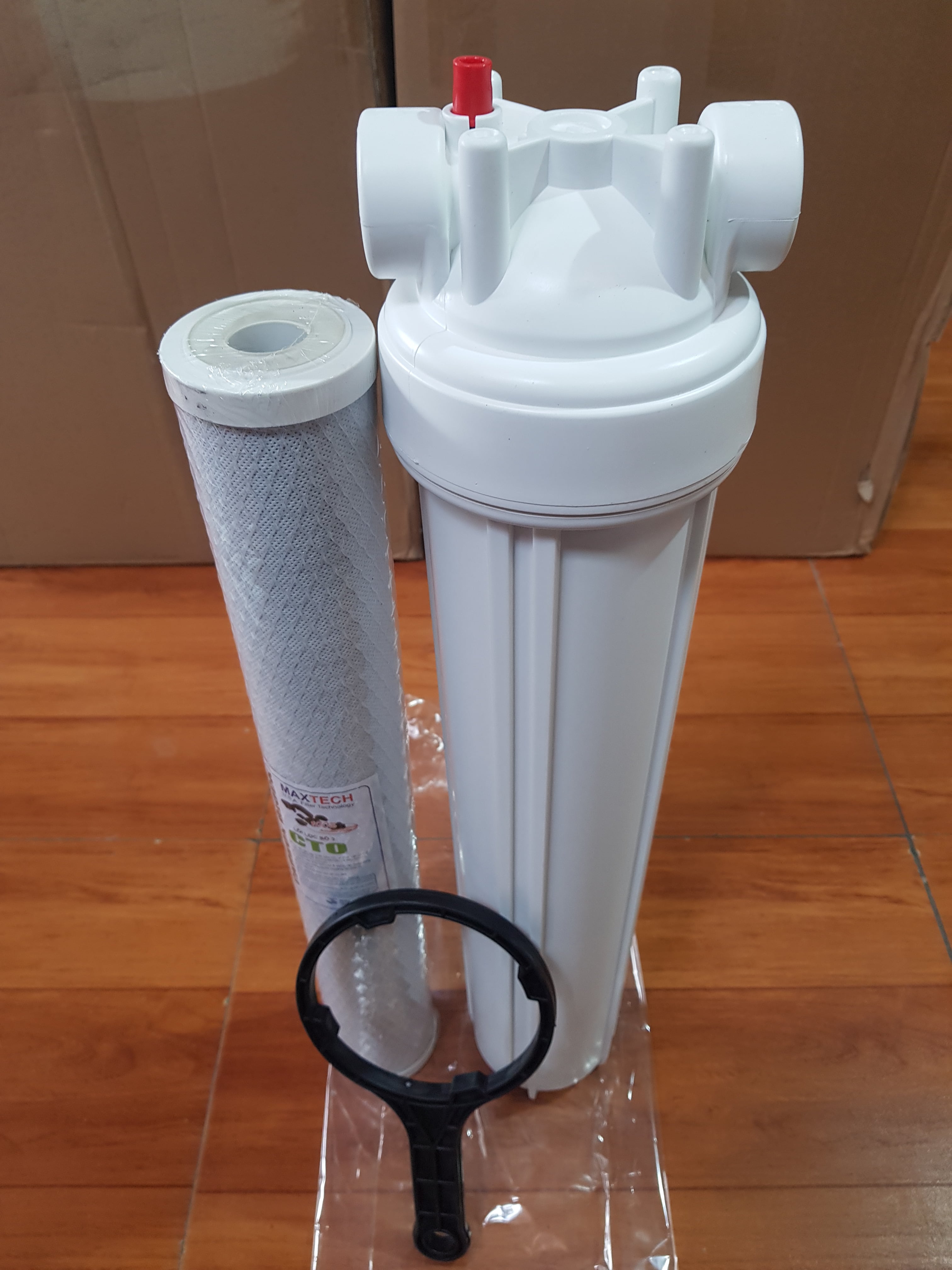Cốc lọc nước 20 inch Xanh/Trắng/Trong kèm lõi than CTO 20inch