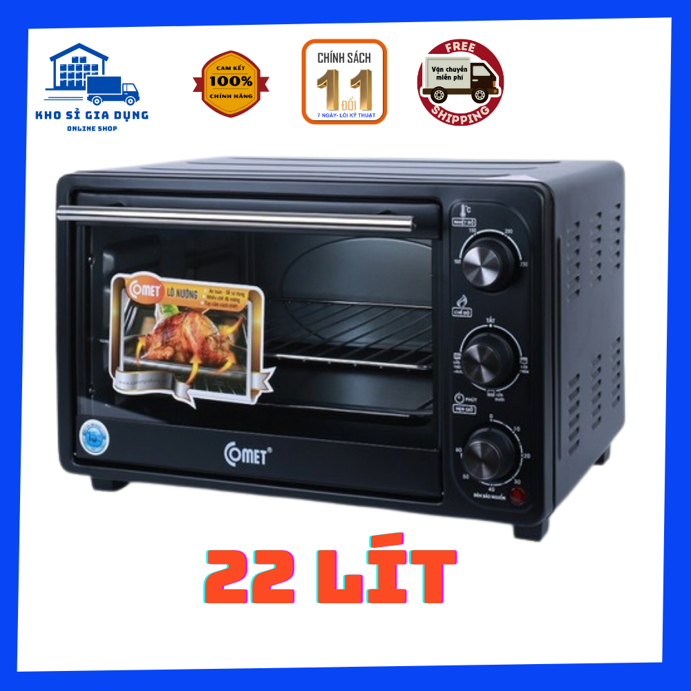 Lò nướng thùng đa năng comet 22 lít cm-6526, công suất 1000w- kho sỉ gia dụng