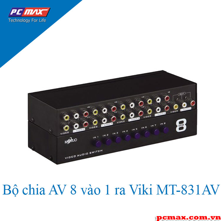Bộ chia av 8 vào 1 ra chính hãng viki mt-831av