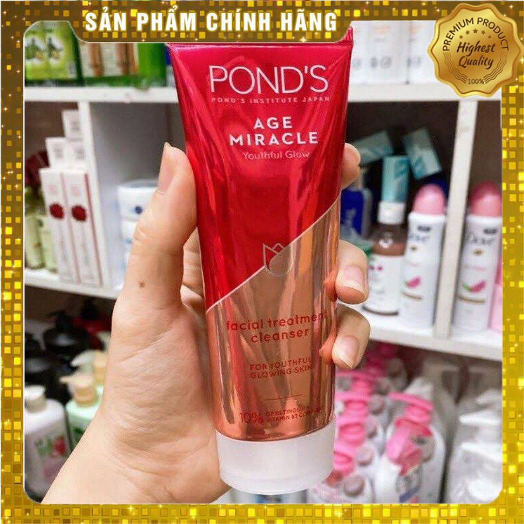 (Mẩu Mới) Sữa Rửa Mặt Pond's Đỏ Thái Lan Tuýp 100g Sạch Nhờn , Trắng Da , Chống Lão Hóa , Cấp Ẩm , Mềm Mịn Da Pond