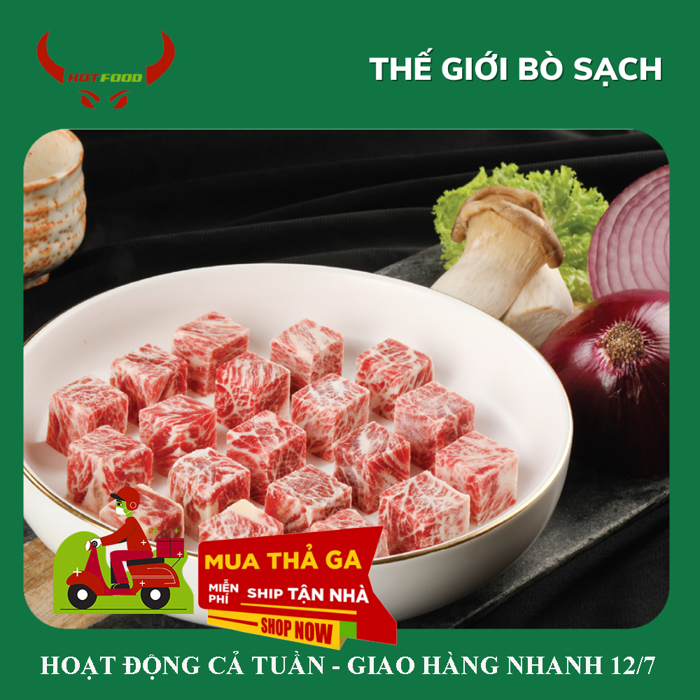 [ Miễn Phí Giao Hàng ]Ribeye Kobe Úc- Đầu Thăn Kobe Cắt Làm Món Lúc Lắc Siêu Ngon -1Kg - Giao Nhanh HCM