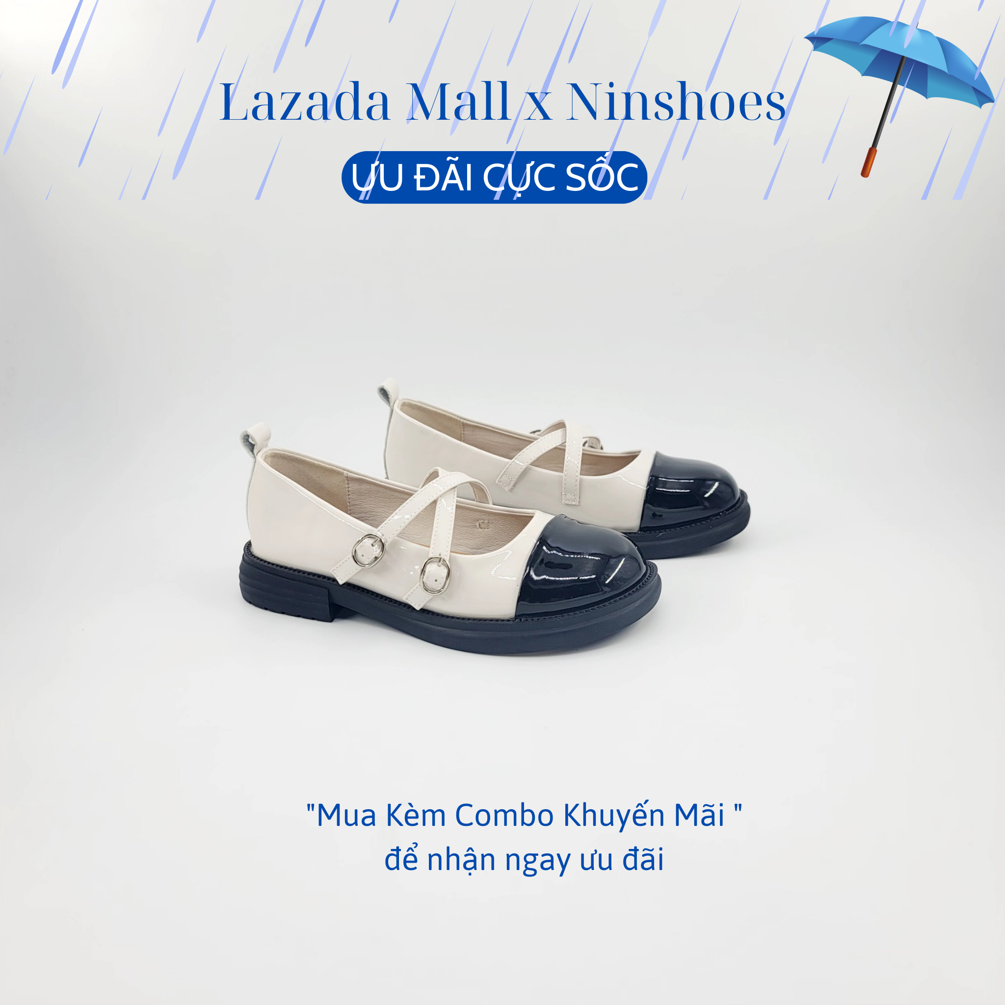 Giầy bệt nữ Ninshoes mary jane phong cách Hàn Quốc
