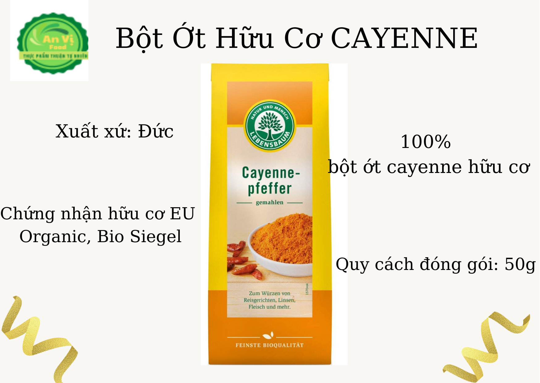 Bột ớt cayenne hữu cơ