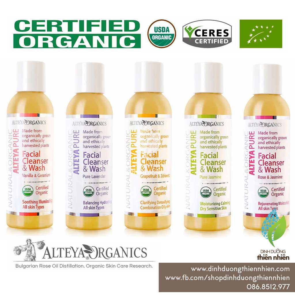 [HCM]Sữa Rửa Mặt Hữu Cơ Alteya Organics Facial Cleanser & Wash 150ml