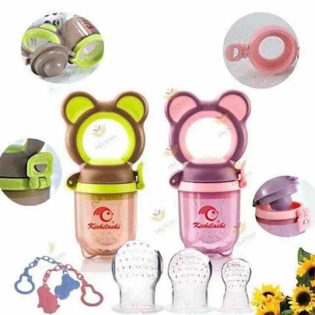 Túi nhai Kichi chống hóc tặng kèm 3 núm nhai + dây đeo