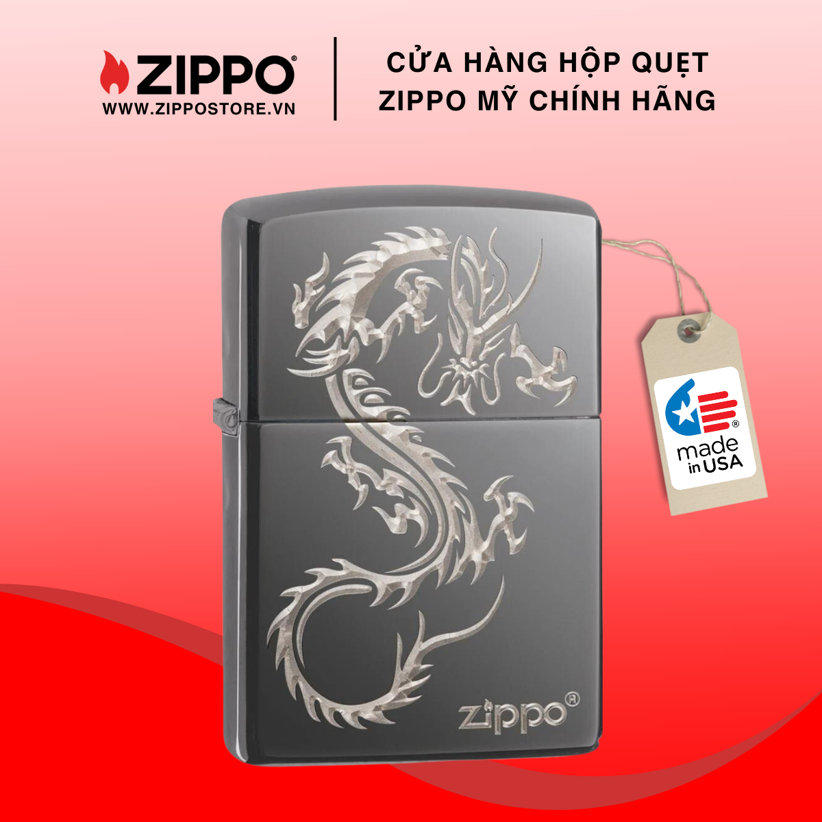 Bật lửa zippo chinese dragon design 49030