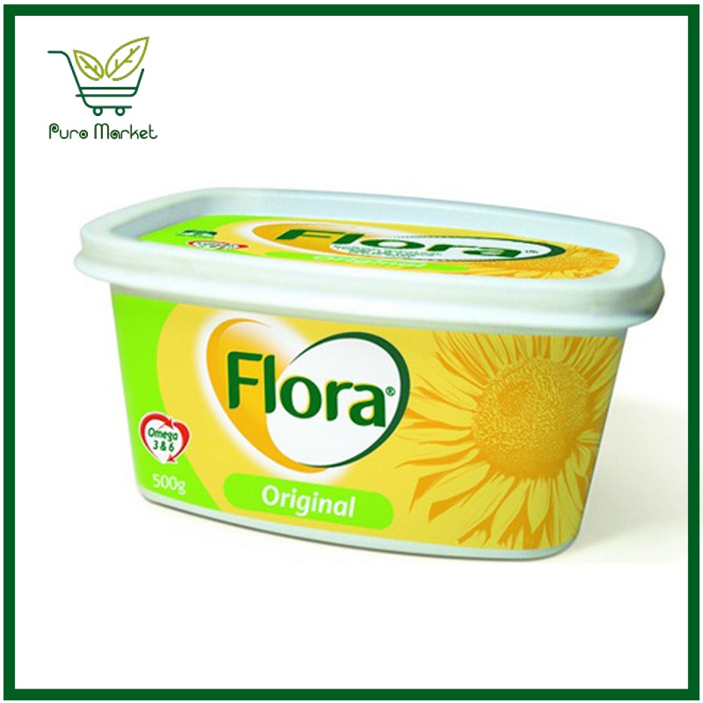 Bơ thực vật hiệu flora hộp 500g
