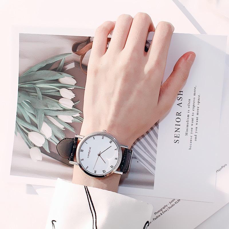 [HCM]ĐỒNG HỒ CẶP ĐÔI UNISEX DÂY DA CANDYCAT THỜI TRANG CỰC ĐẸP - MẶT LA MÃ