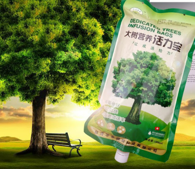 Dịch truyền cây màu xanh gói 1000ml hàng Đài Loan